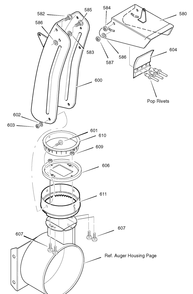 Discharge Chute Diagram and Parts List for 632130X16D 2005 Briggs and Stratton Snow Blower